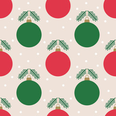 Wall Mural - christmas balls decorative seamless pattern. vector illustration.