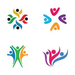 Naklejka na meble Colorful community group team People Logo Design