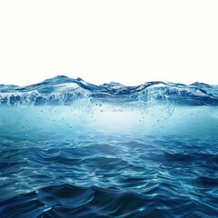Poster - Underwater ocean scene with light rays shining through the surface, creating a peaceful and pure aquatic environment