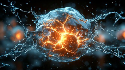 Poster - Exploding Virus Particle Symbolizing Medical Breakthroughs and Vaccine Triumph