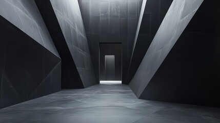 abstract corridor: a minimalist, architectural masterpiece. the stark, black and grey hues of this m