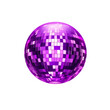 © NipaArts - Purple disco ball isolated on black background.