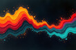 © Galeno - grainy abstract poster features colorful wave noise texture bold colors like orange red teal black