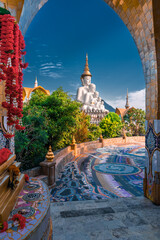 Wall Mural - Thailand Temple with big Buddha statue. Asian culture, religion and famous Thailand travel destination