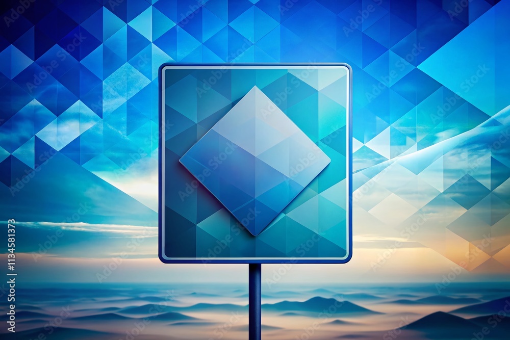 Abstract Blue Sign Background Illustration with Rule of Thirds ...