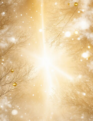 Wall Mural - golden christmas star - abstract light golden background - generative ai