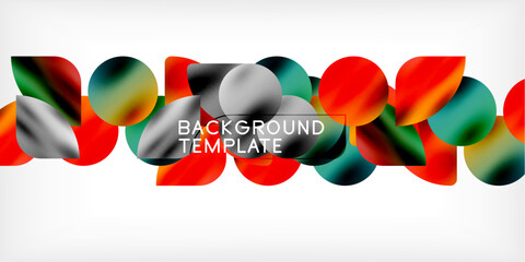 Poster - Color geometric shapes background shadow circles