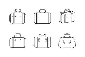 Canvas Print - travel bag icon line art vector illustration