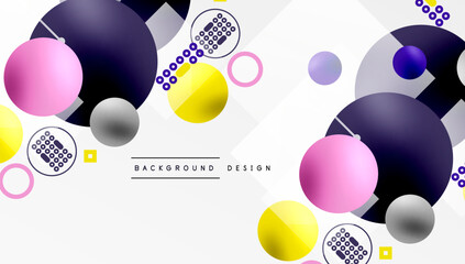 Aufkleber - Circles and elements geometric abstract background