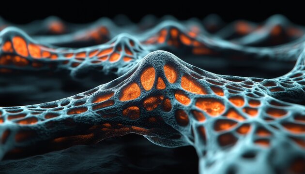 Abstract Microscopic Organic Structure, Network of Cells, Biological or Technological Pattern