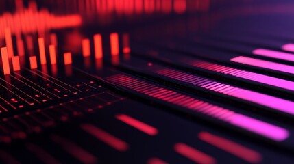 Poster - abstract digital visualization of sound waves and audio frequencies