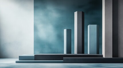 Poster - Abstract Geometric Structures on a Calm Background in Soft Lighting