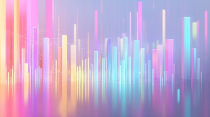 Aufkleber - Abstract Colorful Bars in Gradient Flow with Reflection Effect