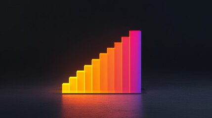 Poster - Colorful Gradient Bar Chart Representing Growth and Progress