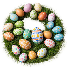 Wall Mural - easter eggs isolated on white 