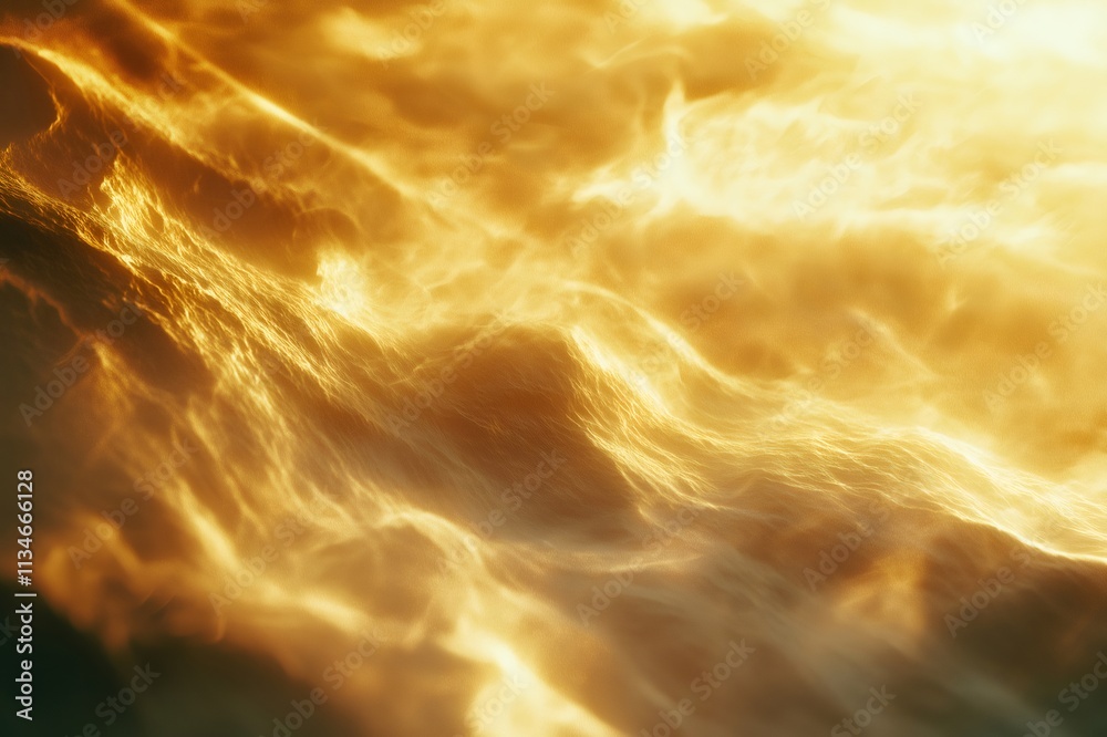 Golden waves background flowing smoothly, creating a mesmerizing ...