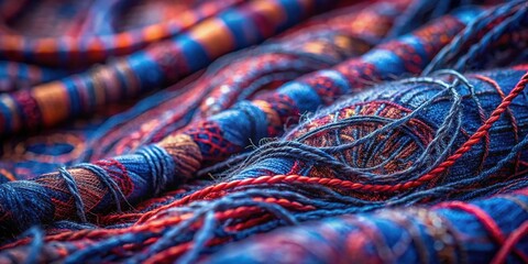 Aufkleber - A vibrant tapestry of interwoven threads, showcasing the intricate beauty of craftsmanship and the mesmerizing interplay of colors