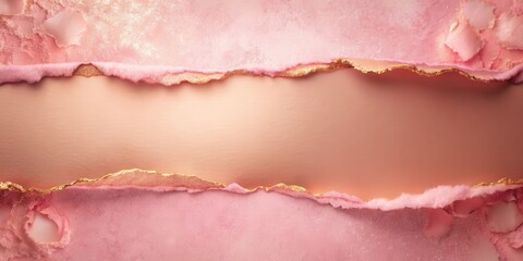 Poster - Abstract Pink and Gold Textured Background with Space for Text