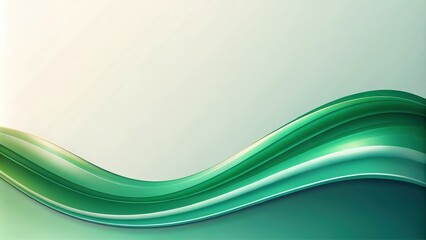 Aufkleber - Abstract Green Wave Background with Smooth Curves and Minimalist Design