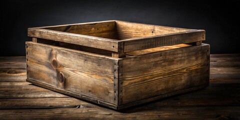 Poster - A weathered wooden crate with a rustic charm, showcasing the natural beauty of aged wood