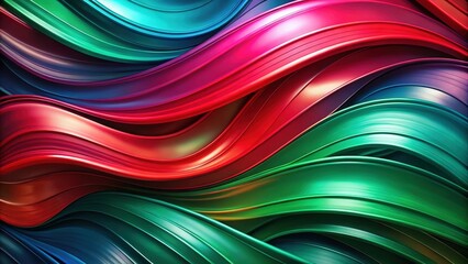 Poster - Abstract background with flowing colorful ribbons, creating a dynamic and modern design.