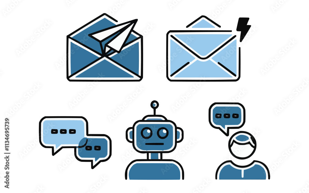 mail icon set, envelope icon set, vector illustration, vector email ...