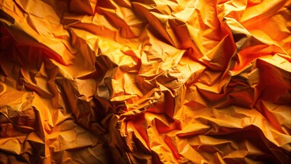 Aufkleber - Abstract Background of Crumpled Orange Paper with Light and Shadow