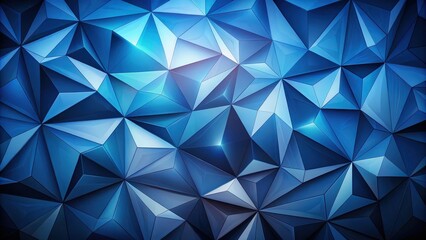 Fototapete - Abstract Blue Geometric Pattern with Depth and Dimension
