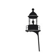 © M.Shaikh - Silhouette of a lighthouse with a lighthouse keeper standing in the tower.
