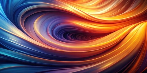 Poster - A Vivid Abstract Swirl of Blue and Orange Hues, Intertwining and Creating a Visually Captivating Dynamic Composition