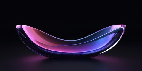 Wall Mural - Transparent glass bowl with purple and pink reflections.