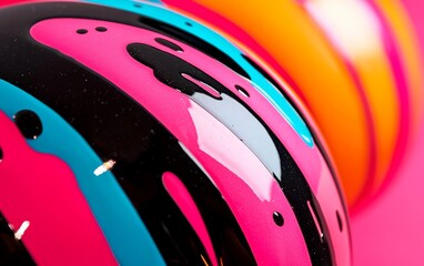 Poster - Vibrant, abstract design featuring bold colors and patterns on a smooth surface, creating an eye-catching visual effect.