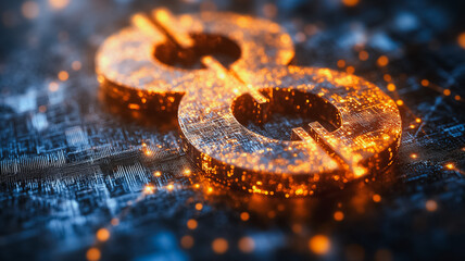 Poster - A close up of a dollar sign with a dollar sign on top of it