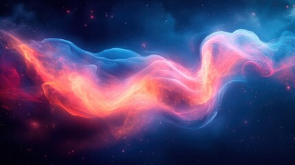 Leinwandbilder - Abstract Cosmic Technology Background with Neon Light Patterns and Digital Speed in Blue Pink Colors
