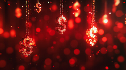 Poster - A bunch of dollar signs hanging from the ceiling