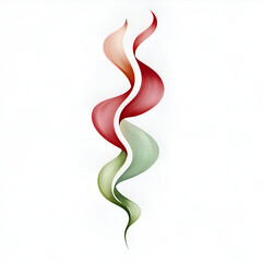 Aufkleber - An artistic swirl of red and green lines against a white background, creating a flowing and modern abstract design.
