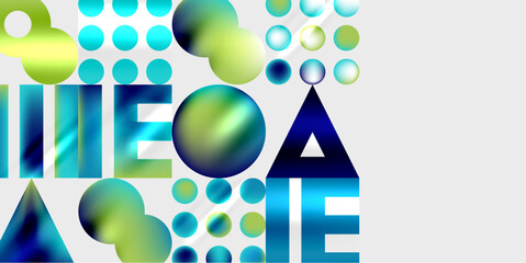 Poster - Circles and triangles modern art. Vector Illustration For Wallpaper, Banner, Background, Card, Book Illustration, landing page