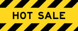© bankrx - Yellow and black color with line striped label banner with word hot sale