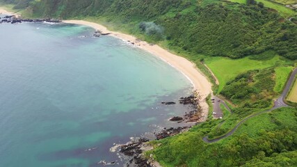 Poster - Aerial view of Kinnagoe bay in County Donegal, Ireland.