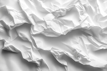 Aufkleber - Crumpled White Paper Texture Background with Creases and Wrinkles for Graphic Design