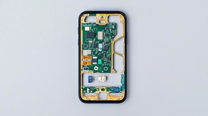 Poster - Detailed Circuit Board With Various Electronic Components and Microchips