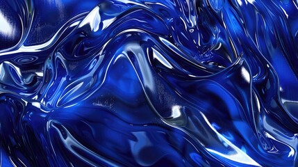 Wall Mural - 3D abstract background from holograms color Royal Blue, mixing paint shades