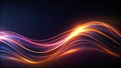 Wall Mural - Dark abstract curve and wavy background with gradient and glowing waves, Dark, Abstract, Curve, Wavy, Background, Gradient