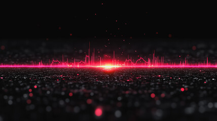 Poster - a black background with a red line that is pulsating