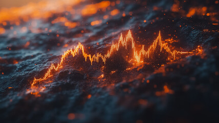 Poster - a fire is burning on the ocean