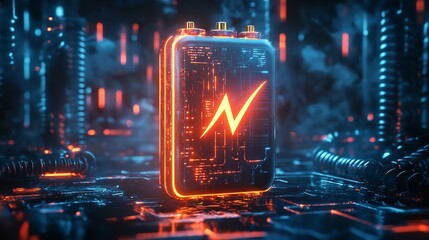 Fototapete - A futuristic scene featuring glowing neon lights and a circular platform, creating a sci-fi atmosphere.