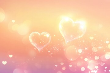 Aufkleber - Valentine's mood - A dreamy composition of soft pink hearts floating gracefully over a delicate pastel background, exuding love and romance.