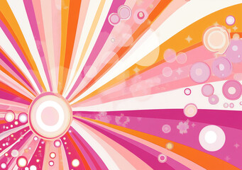 Poster - Colorful abstract background with rays and circles creating a vibrant, dynamic atmosphere