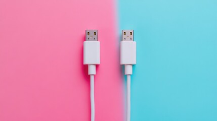 Poster - A mismatched pair of charging cables among identical ones, emphasizing diversity in utility.