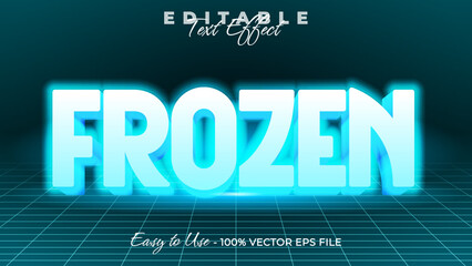 Poster - Frozen editable text style effect, Glow 3D text style theme.